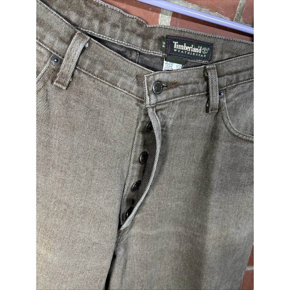 Vintage 90s Mens Timberland Weathergear Relaxed Fit Brown Jeans Pants W34 L32